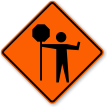 Flagger Symbol Traffic Control Sign