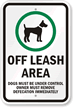 Off Leash Area (with Graphic) Sign