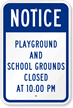 Notice Playground Sign