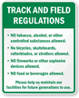 Track And Field Regulations Sign