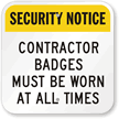 Contractor Badges Must Be Worn Sign