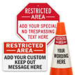 Add No Trespassing Text Custom Restricted Area Sign