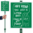 Clean Up Your Poop Humorous Lawnboss Sign