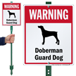 Warning Doberman Guard Dog LawnBoss™ Signs
