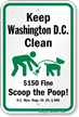 Dog Poop Sign For Washington DC