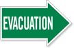 Evacuation, Right Die Cut Directional Sign