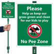 Please Help Keep Grass Clean Kids Play Sign