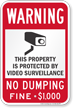 No Dumping Fine Imposed Sign (with Graphic)