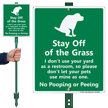 Stay Off Grass No Pooping Lawnboss Sign Kit