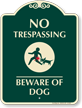 No Trespassing Beware Of Dog Sign