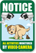 Notice All Activities Monitored By Video Camera 