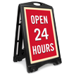 Open 24 Hours Portable A Frame Sidewalk Sign Kit