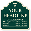 Customizable Business Hours Palladio Sign with Motif