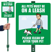 Pets Must Be On Leash Sign