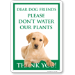 Please Dont Water Our Plants Thank You No Dog Pee Sign