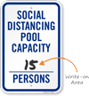 Social Distancing Pool Capacity Write on Number of Persons Social Distancing Pool Capacity Sign