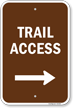 Trail Access Right Arrow Campground Sign