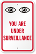 You Are Under Surveillance Sign With Eyes Symbol