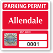 Custom Tamper Evident Hologram Permit Parking Decals
