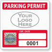 Custom Parking Permit Decals with Tamper Evident Hologram SecuraPass