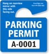 Small Parking Permit Hang Tags, Blue, Sequentially Numbered