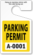 Standard Parking Permit Hang Tags, Yellow, Sequentially Numbered