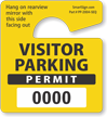 Small Visitor Parking Permit Hang Tags, Yellow, Sequentially Numbered
