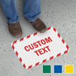 Add Text Custom SlipSafe Floor Sign with Striped Border