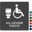 All Gender Toilets TactileTouch Handicap Sign with Braille