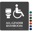 All Gender Bathroom Braille Sign with Toilet Seat Symbol