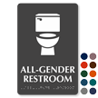 All Gender Restroom Braille Sign, Toilet Bowl Symbol