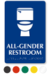 All Gender Braille Restroom Sign with Toilet Symbol