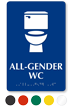 All Gender WC Braille Restroom Sign With Toilet Symbol