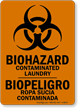 Bilingual Contaminated Laundry Biohazard Sign