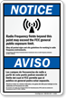 Bilingual Radio Frequency ANSI Notice Sign