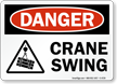 Crane Swing OSHA Danger Sign