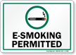 E Smoking Permitted With Graphic Sign