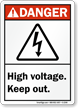 Danger (ANSI) High Voltage Keep Out Sign