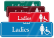 Ladies Female And Handicap Pictogram ShowCase Wall Sign