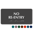 No Re Entry Tactile Touch Braille Sign