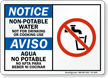 Non Potable Water Bilingual Notice Sign
