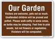Pick Weeds Do Not Pick Flowers Garden Rules Sign