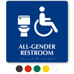 All Gender Accessible Restroom Braille, Toilet Symbol Sign