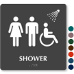 Shower Braille Women, Men, ISA Symbols Sign