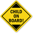 Child On Board Car Hang Tag and Label