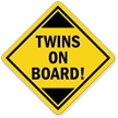 Twins On Board Car Hang Tag and Label