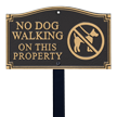 No Dog Walking Statement Lawn Plaque