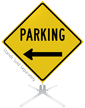 Parking Left Arrow Roll Up Sign