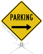 Parking Right Arrow Roll Up Sign