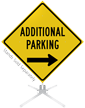 Additional Parking Right Arrow Roll Up Sign